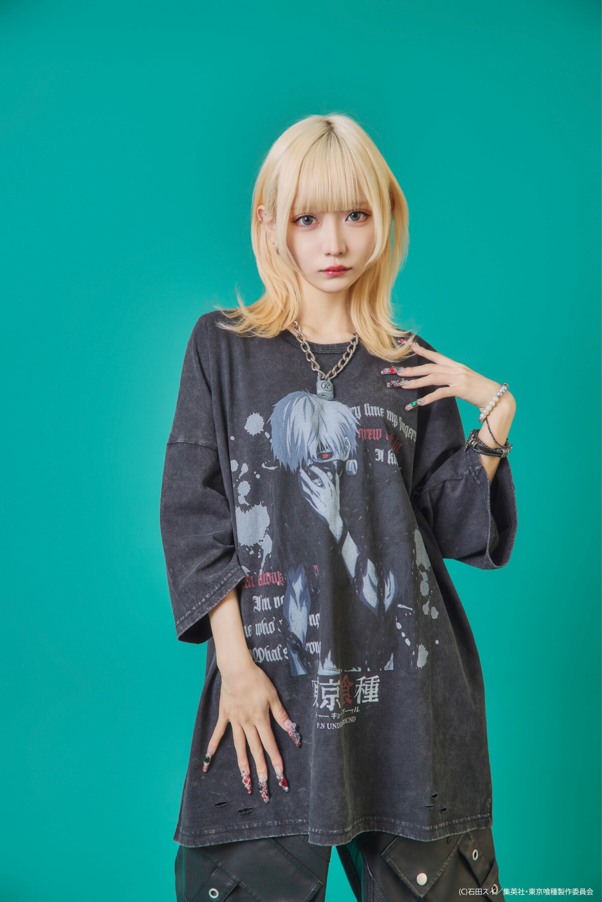 楽天市場】【P.N UNDERGROUND×東京喰種】“金木研”ダメージTシャツ