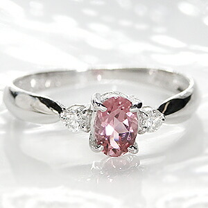 楽天市場】ピンクトルマリン リング ダイヤモンドリング プラチナ950