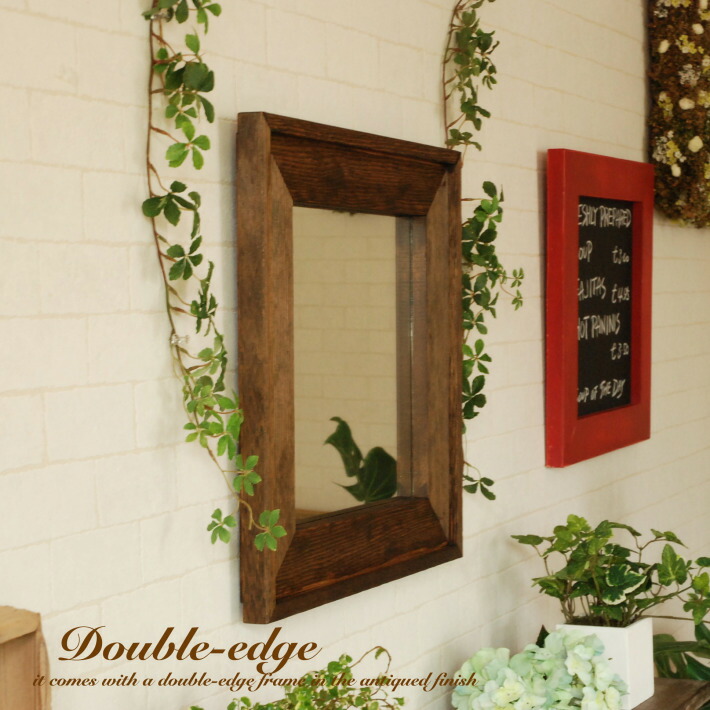 楽天市場】鏡 壁掛け ウォールミラー アンティーク Wフレーム ミラー