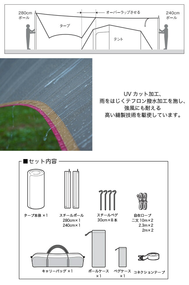 楽天市場】【SALE 20%OFF】スノーピーク アメニティタープ ヘキサL