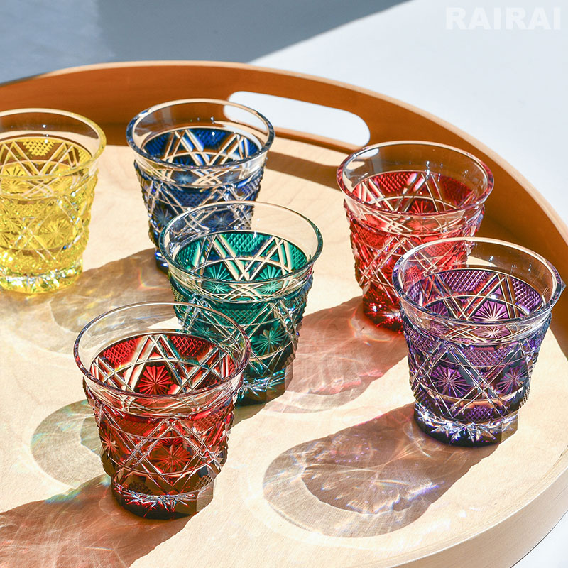 楽天市場】薩摩切子 冷酒グラス cut01 島津紫 島津薩摩切子 薩摩ガラス