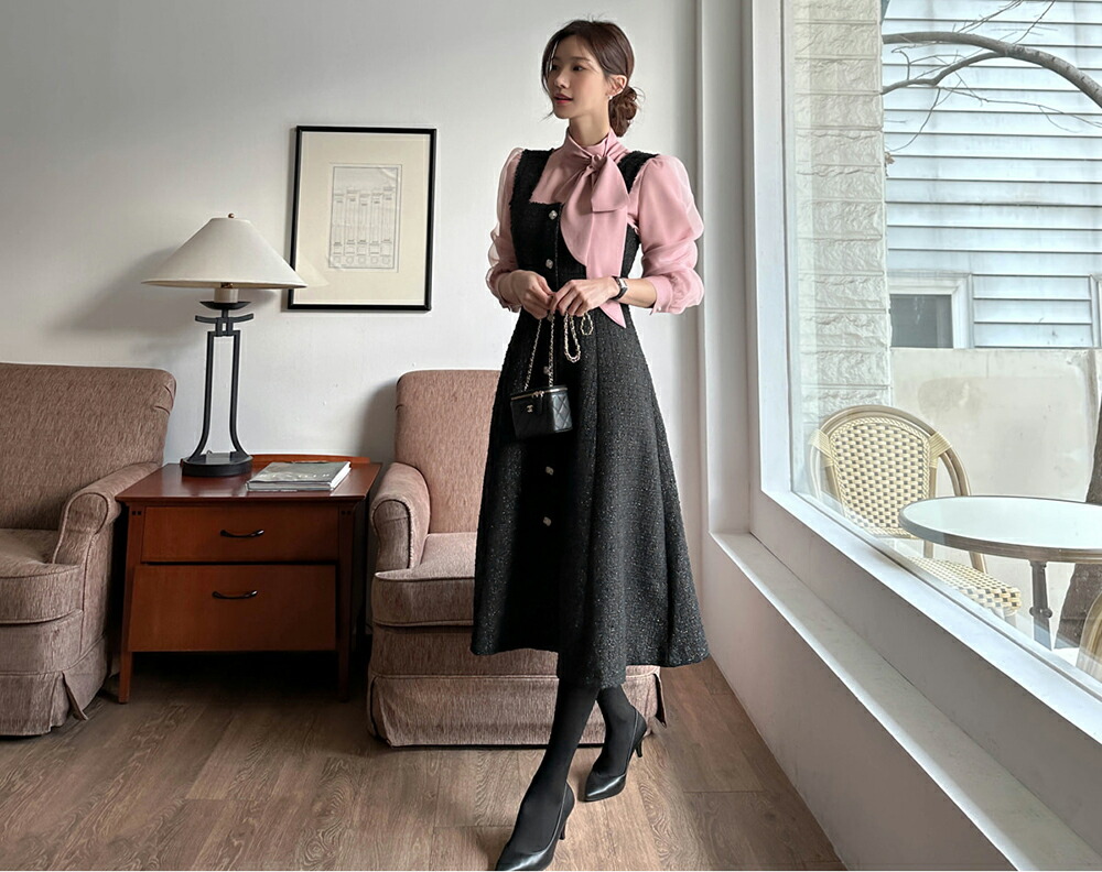 楽天市場】シフォンパフスリーブボウタイブラウス・p474145 レディース