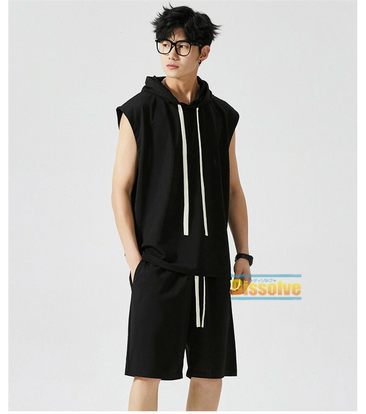 楽天市場】ノースリーブ 上下セット メンズ 無地 夏 ジャージ 上下