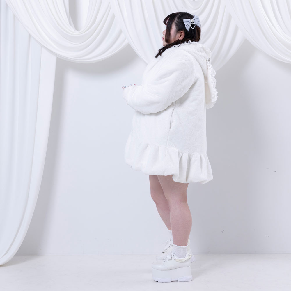 楽天市場】レースアップうさ耳ビジューファーコート レディース