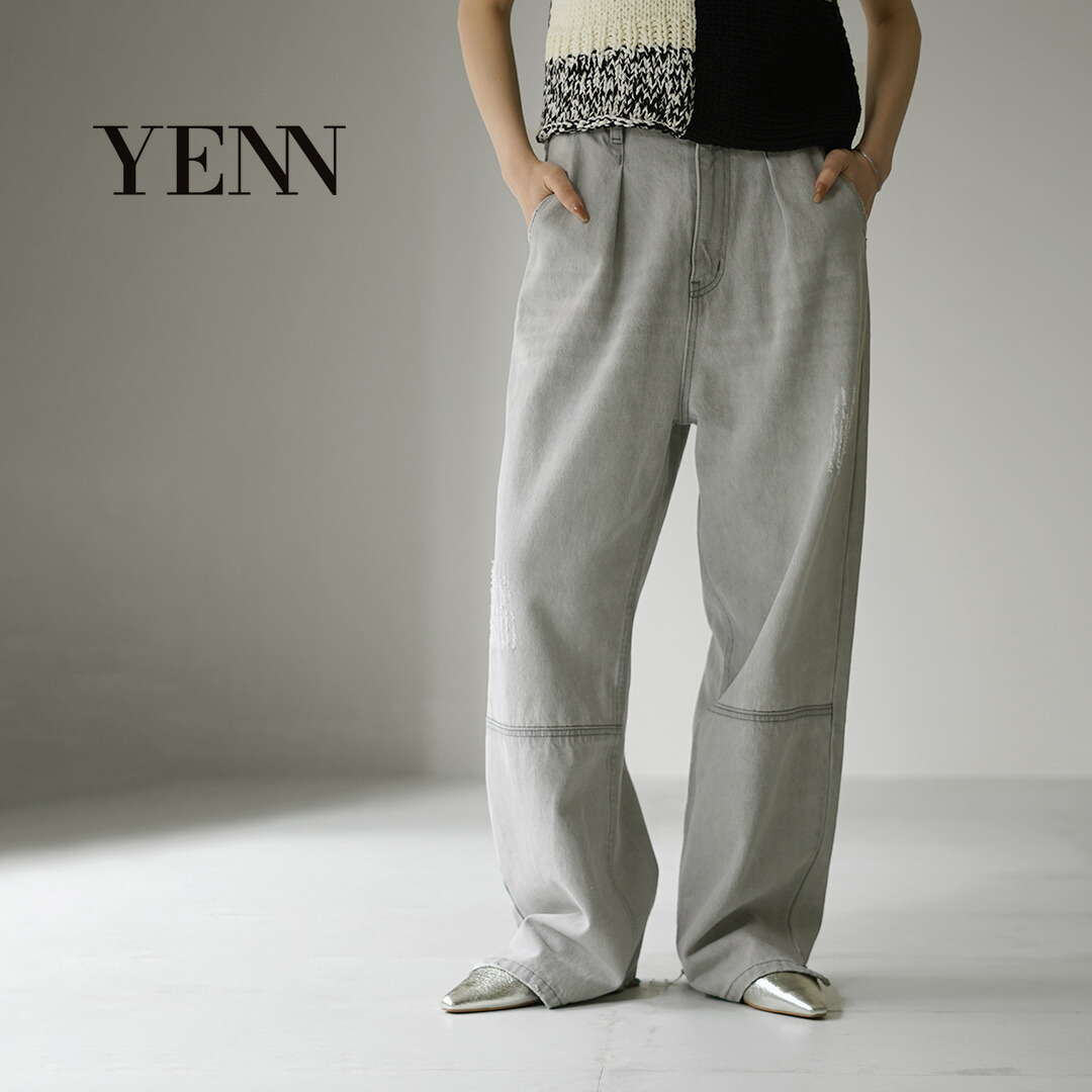 楽天市場】YENN（イェン） ハイライズ タックワイドパンツ