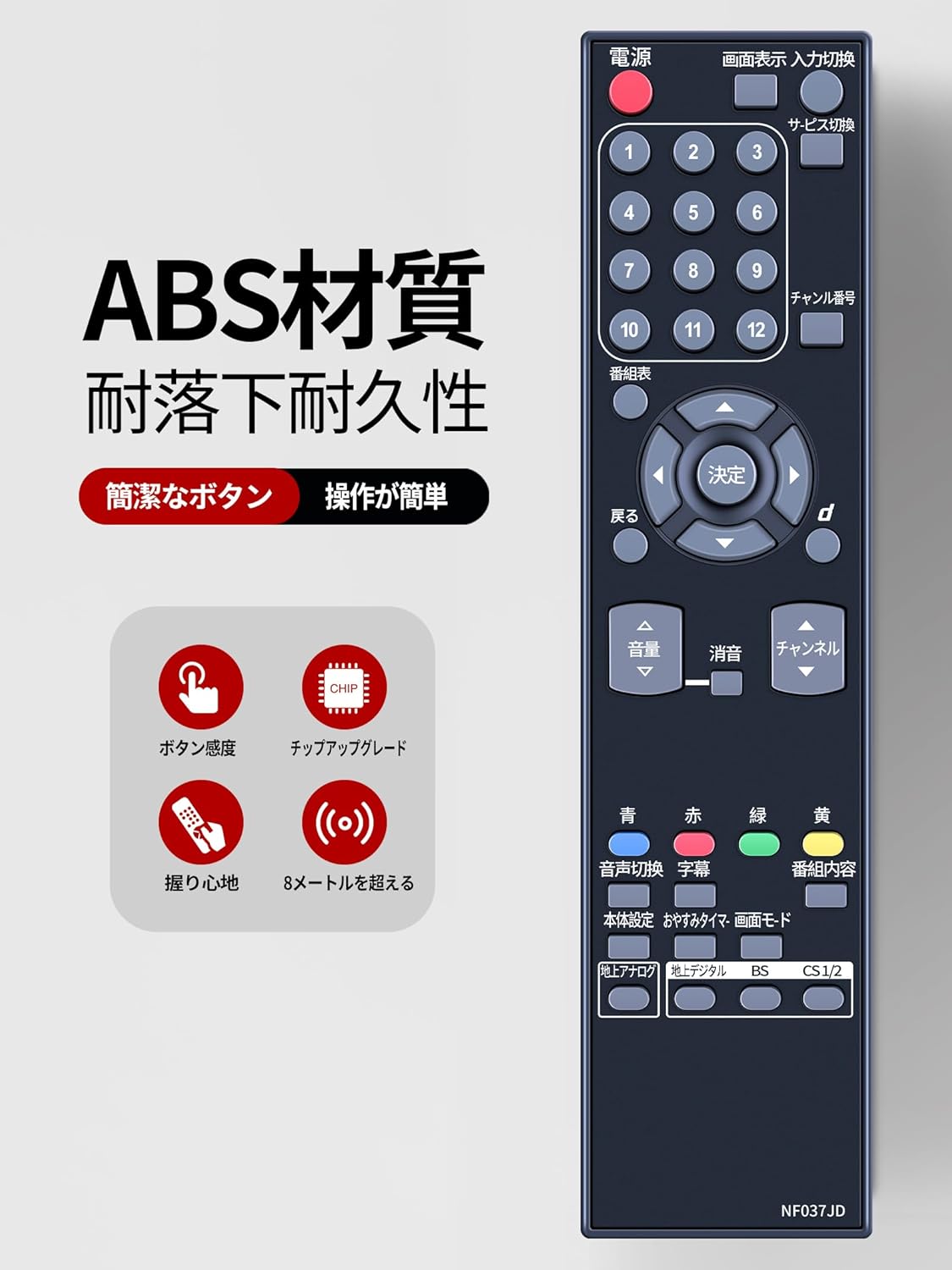楽天市場】テレビリモコン NF037JD for DXBROADTEC デジタル