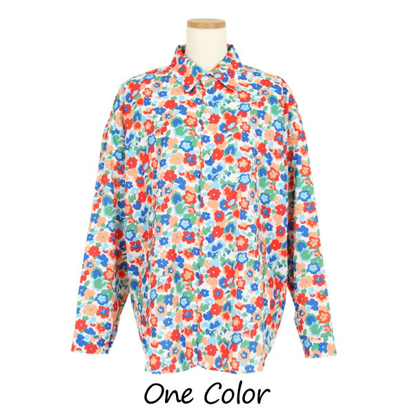 楽天市場】柄シャツ フラワー柄 レトロ 長袖シャツ オーバーサイズ 花