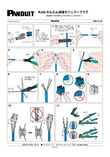 楽天市場】FP6X88MTG-X 【10個入り】 パンドウイット Cat6A かんたん成