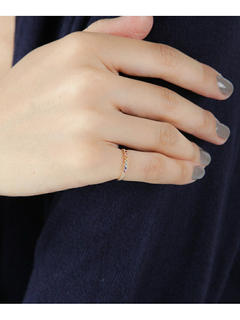 楽天市場】K10YGレインボーピンキーリング ete エテ アクセサリー