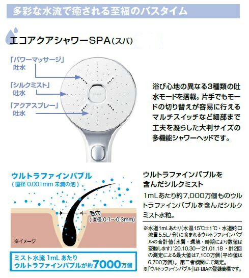 楽天市場】LIXIL 水栓部品 シャワーヘッドエコアクアスイッチシャワー