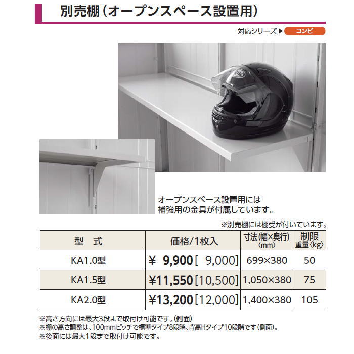 楽天市場】【部品】 ヨド物置 エルモ コンビ用オプション 棚板 KA1.0型