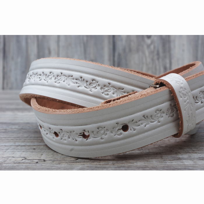 楽天市場】バックルなし ベルト メンズ 白 40mm幅 カービング調（型