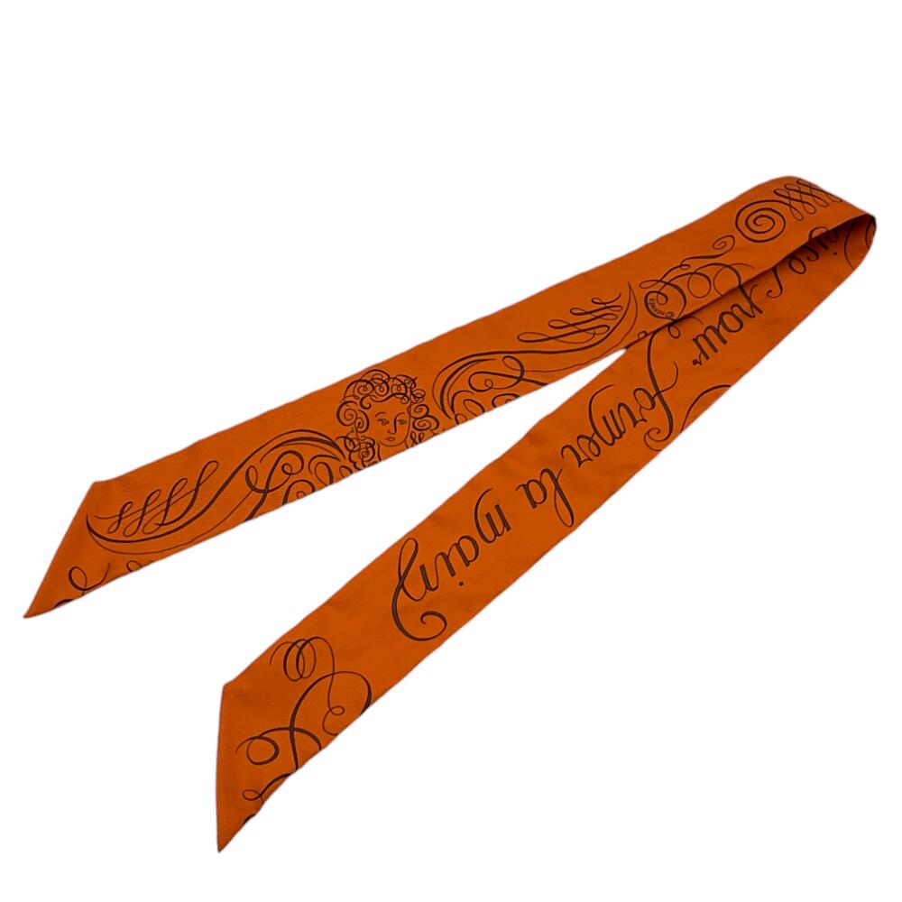 HERMES エルメス ツイリー 2本❗️式典肩章 シルク スカーフ オレンジ