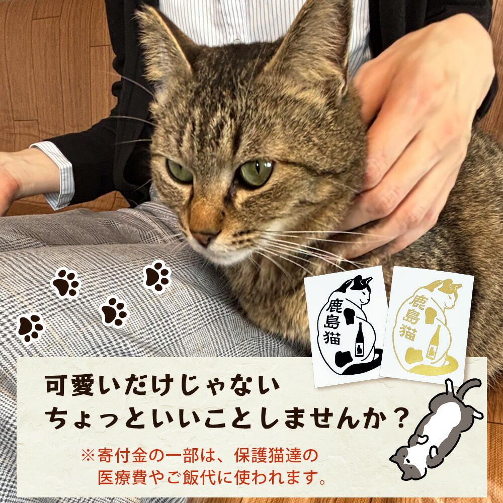 楽天市場】【ふるさと納税】鹿島猫ステッカー（金色）or（黒色）｜保護