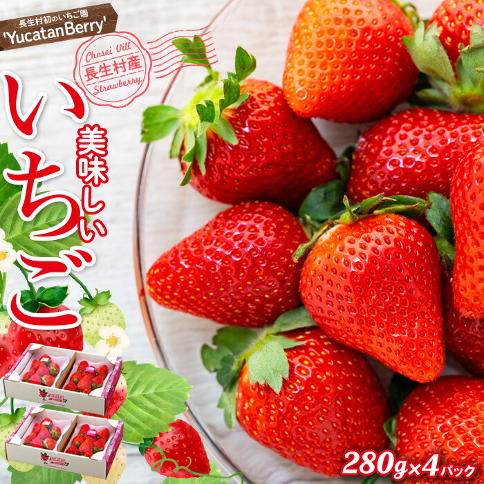 楽天市場】【ふるさと納税】長生村産いちご 280g×2パック×2セット 合計