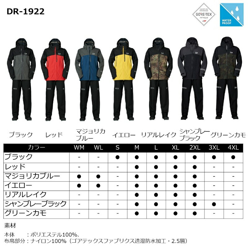 楽天市場】ダイワ DR-1922 ゴアテックス インフィニアム プロダクト