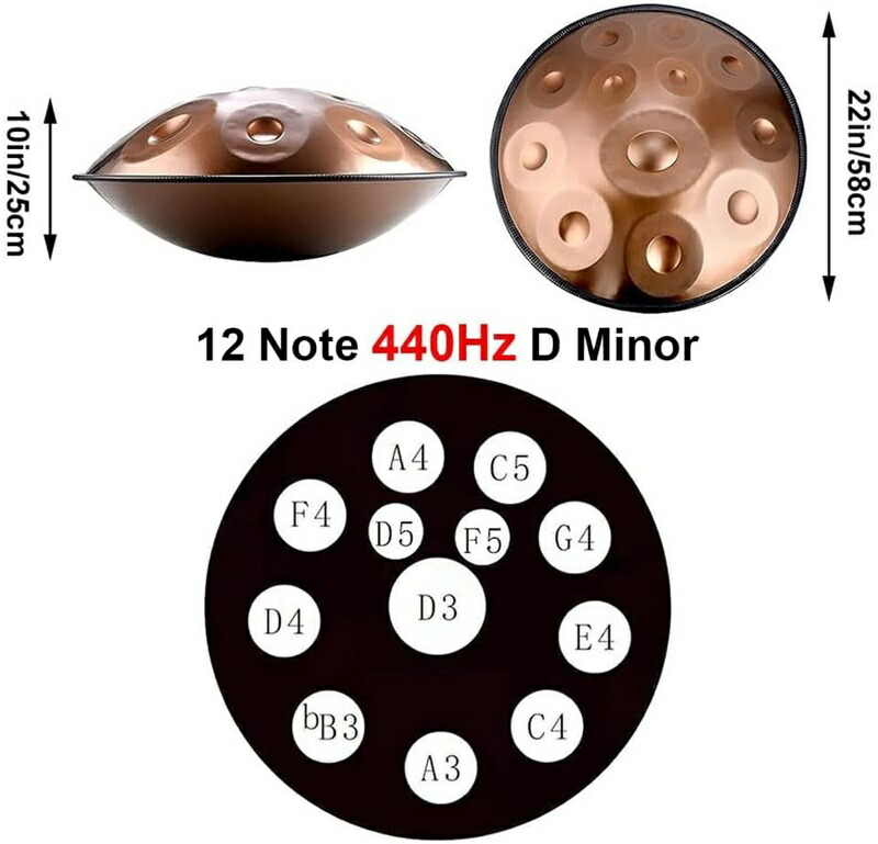 楽天市場】ハンドパンドラム 12音符 58cm Dマイナー ソフトハンドパン