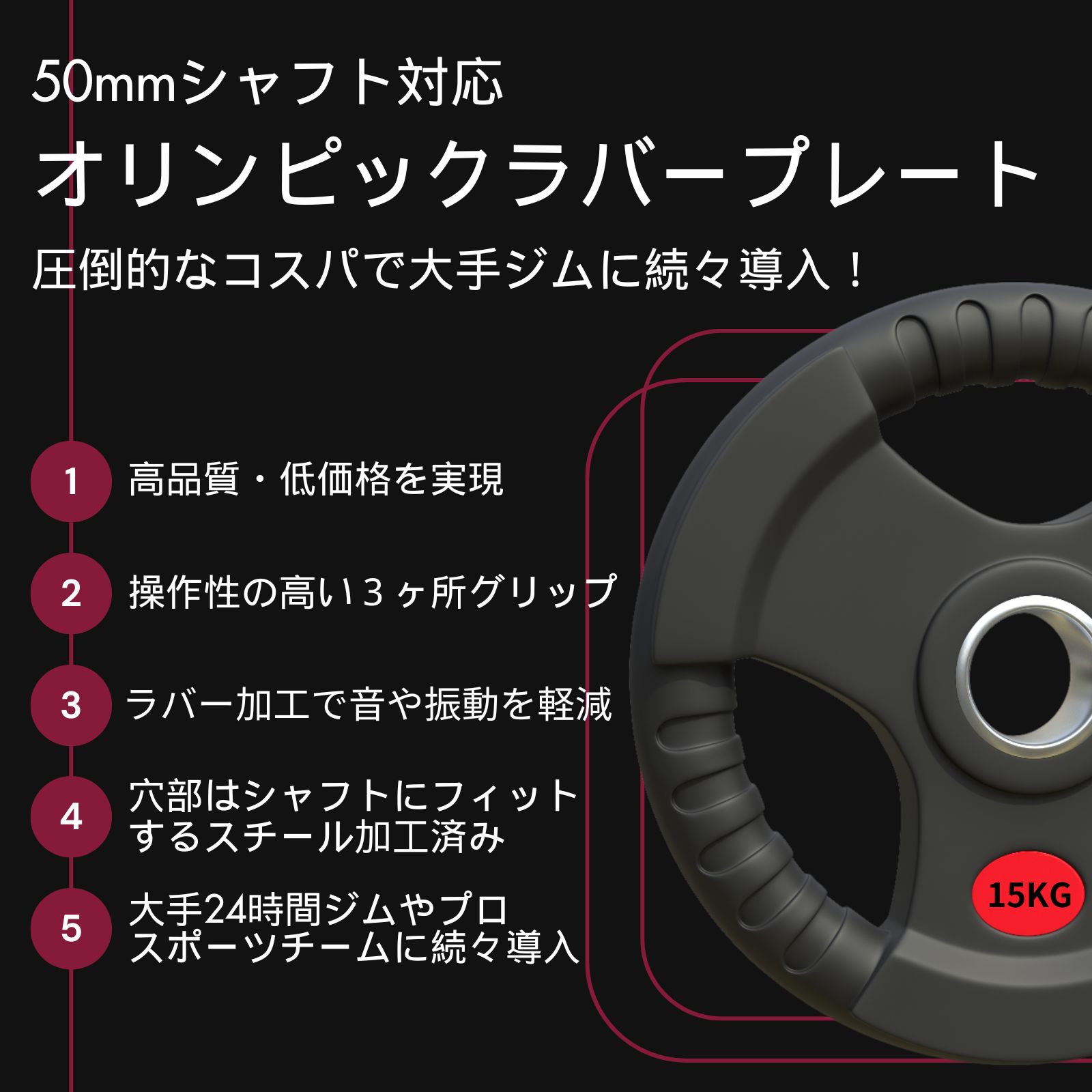 楽天市場】□大手24時間ジムも導入□バーベルプレート 計20kg(10kg×2枚