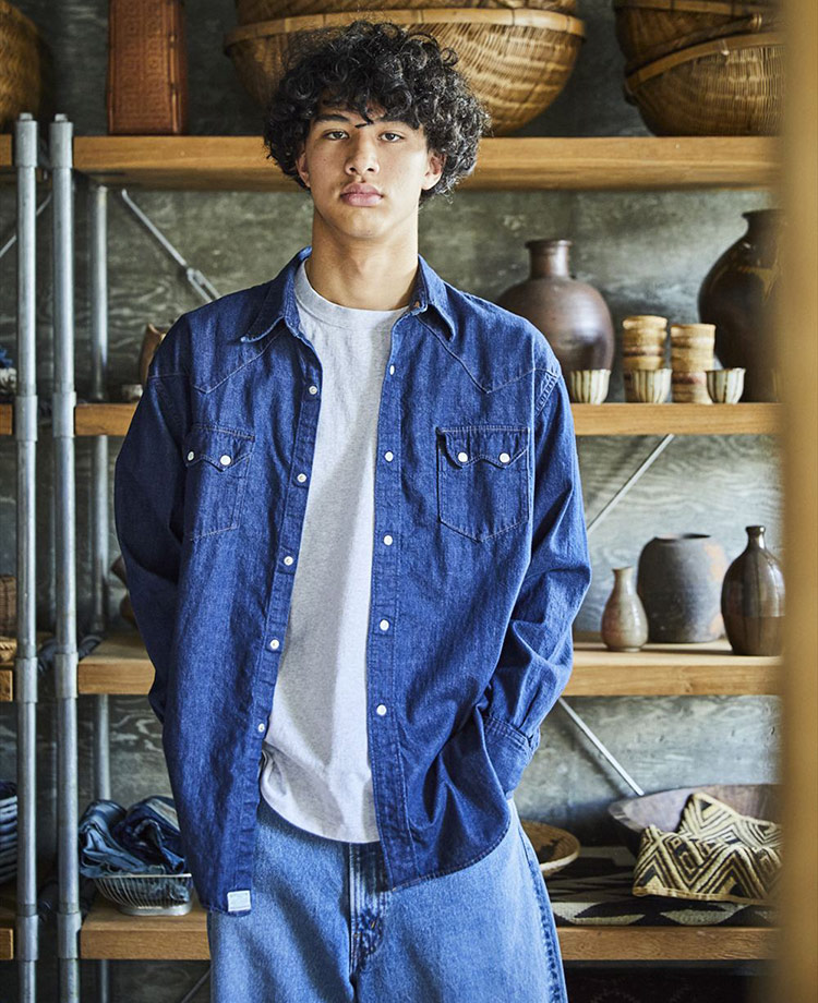 楽天市場】orSlow オアスロウ 01-8124-81 Denim Western Shirt デニム