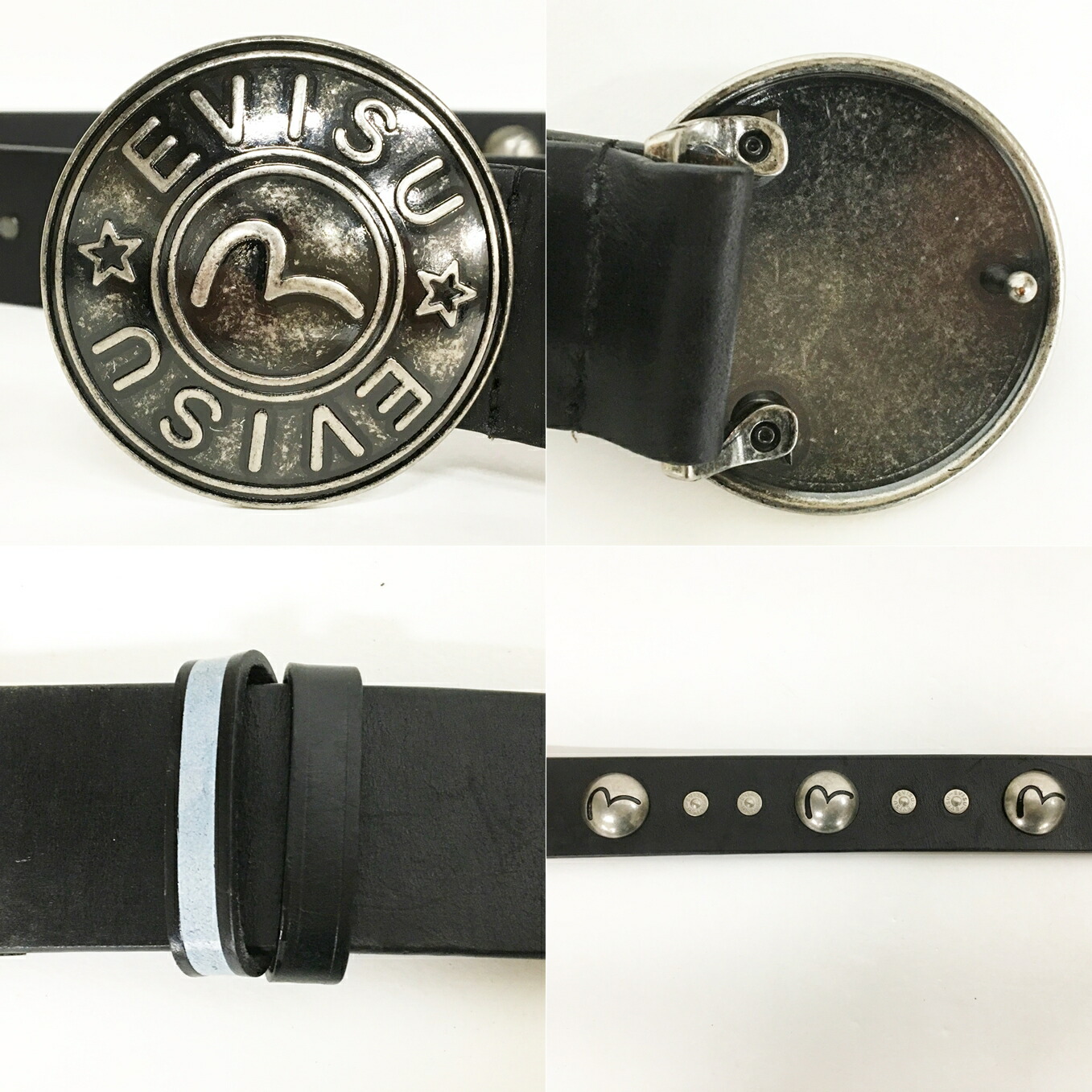 楽天市場】EVISU エヴィスリアル レザー スチール バックル ベルト