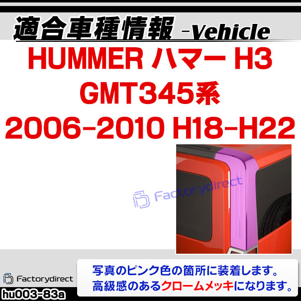 楽天市場】ri-hu003-83a リアピラーカバー用 HUMMER ハマーH3 (GMT345