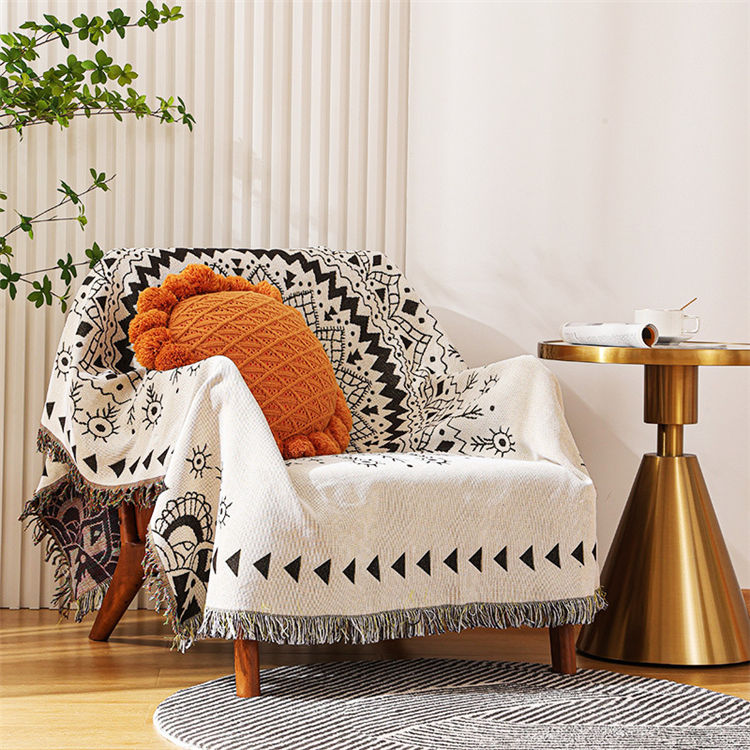 楽天市場】マルチカバー ブランケット 長方形 フリンジ付き エスニック