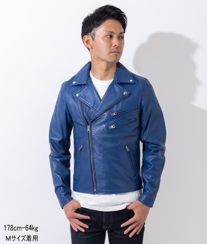 楽天市場】革ジャン メンズ 本革 ラムレザー ダブルライダース レザー