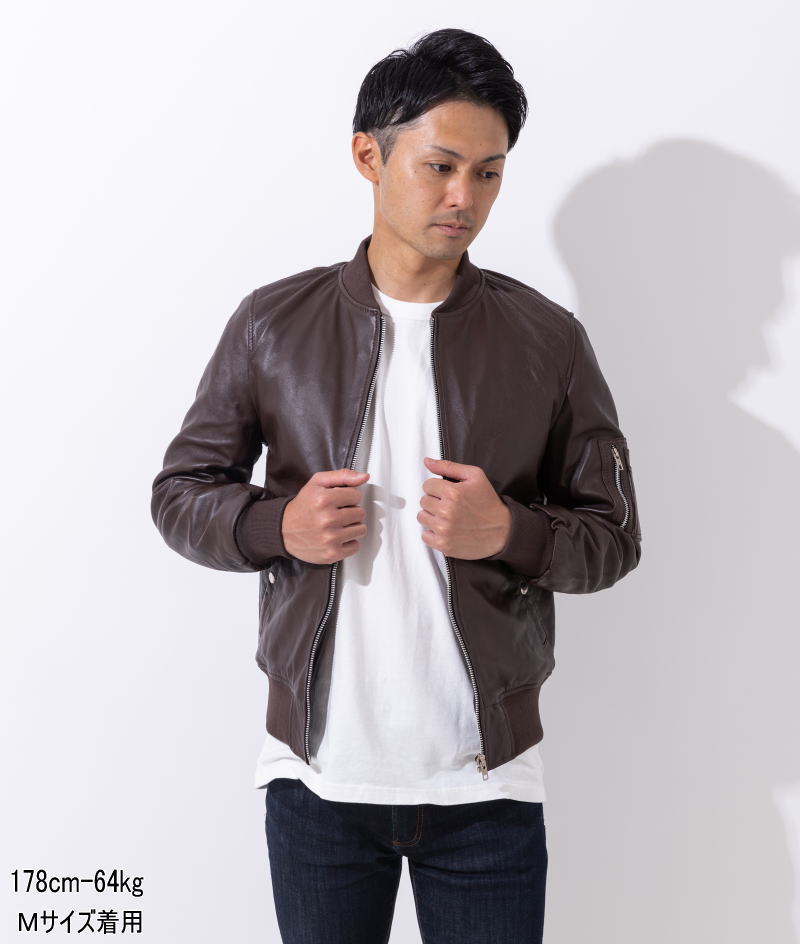 楽天市場】革ジャン メンズ MA-1 ミリタリー フライトジャケット