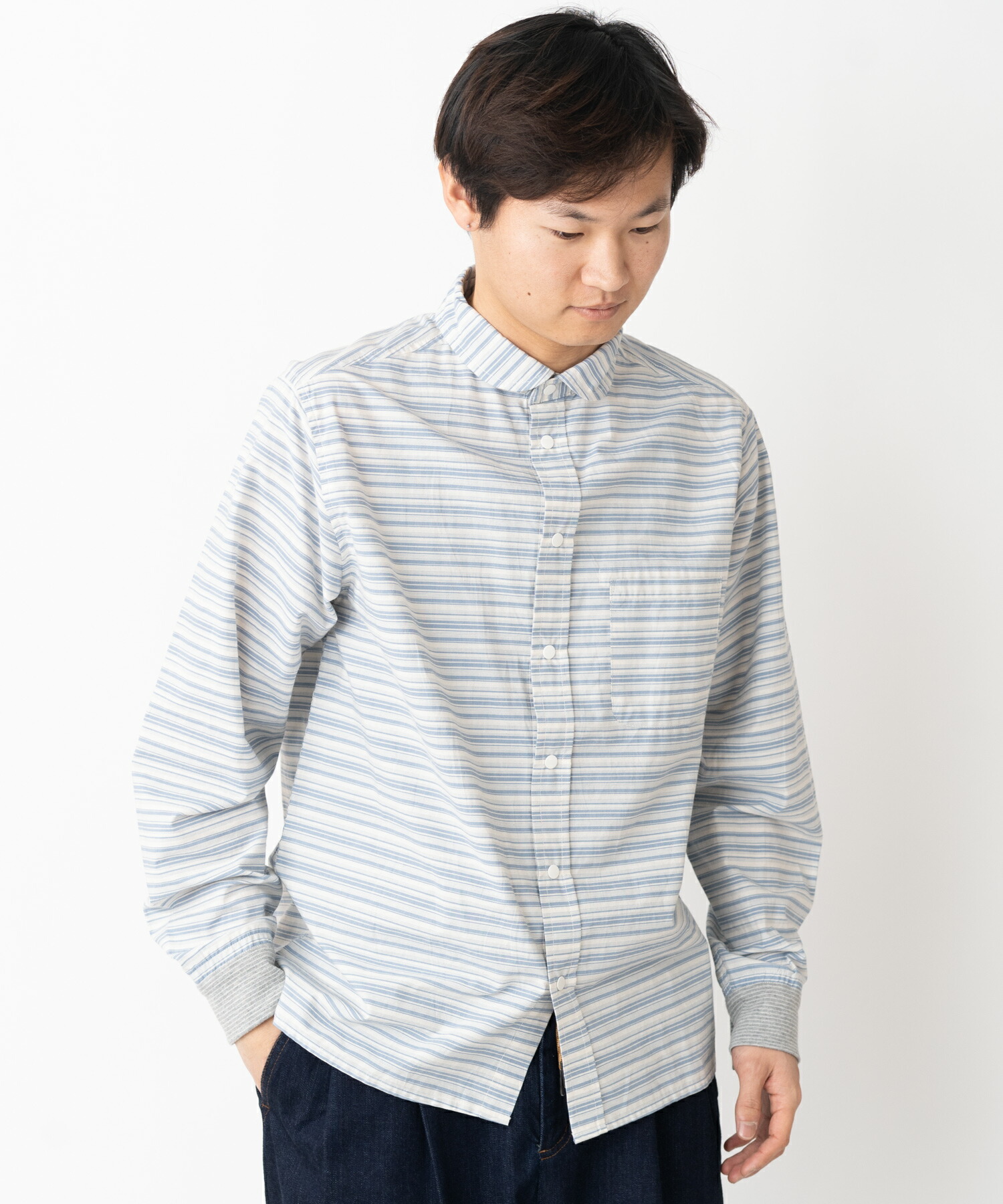 楽天市場】gym master 公式 2WAYショールカラー スナップボタンシャツ