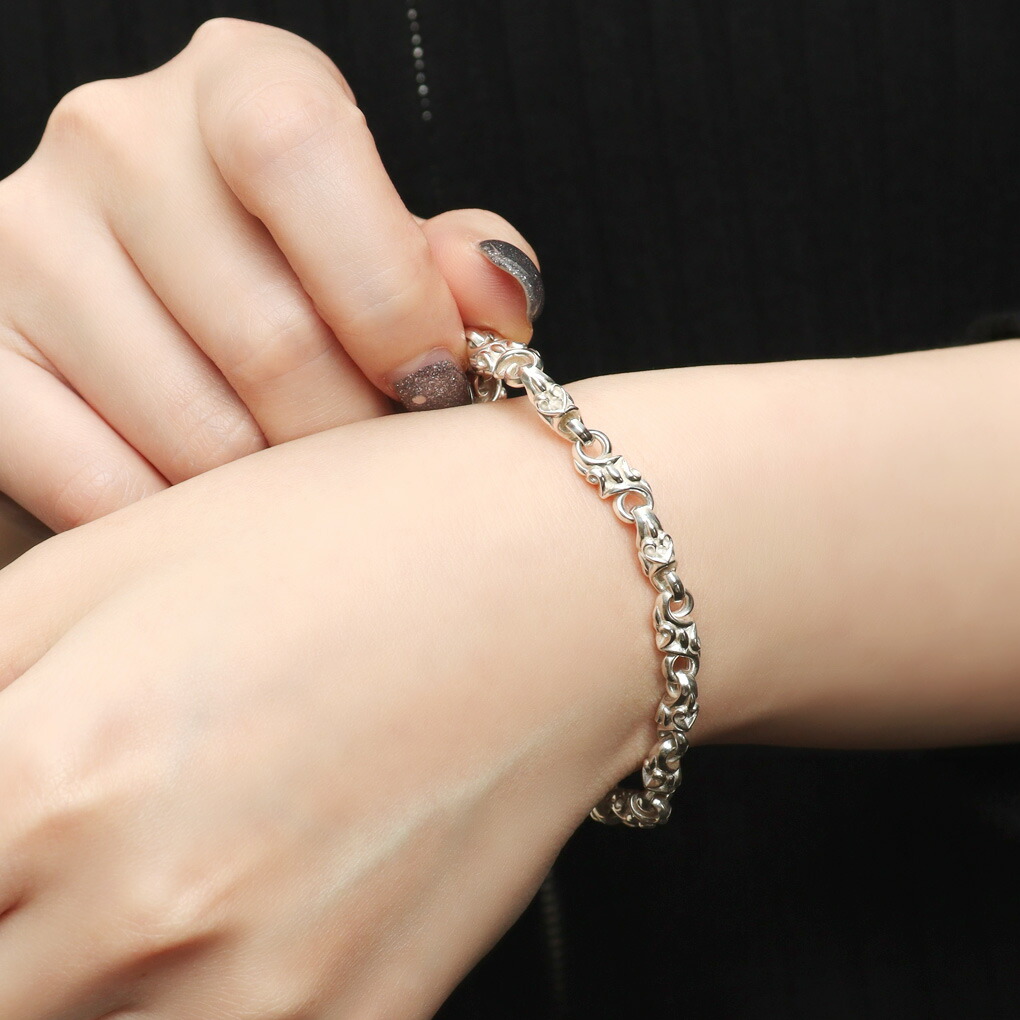 楽天市場】トライバル パーツ ブレスレット シルバー 925 白仕上げ