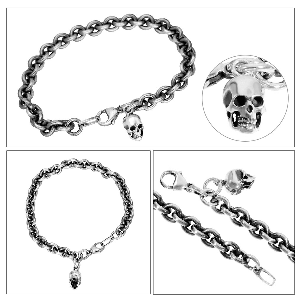 楽天市場】マジェスフィッセン スカル チャーム いぶしチェーン