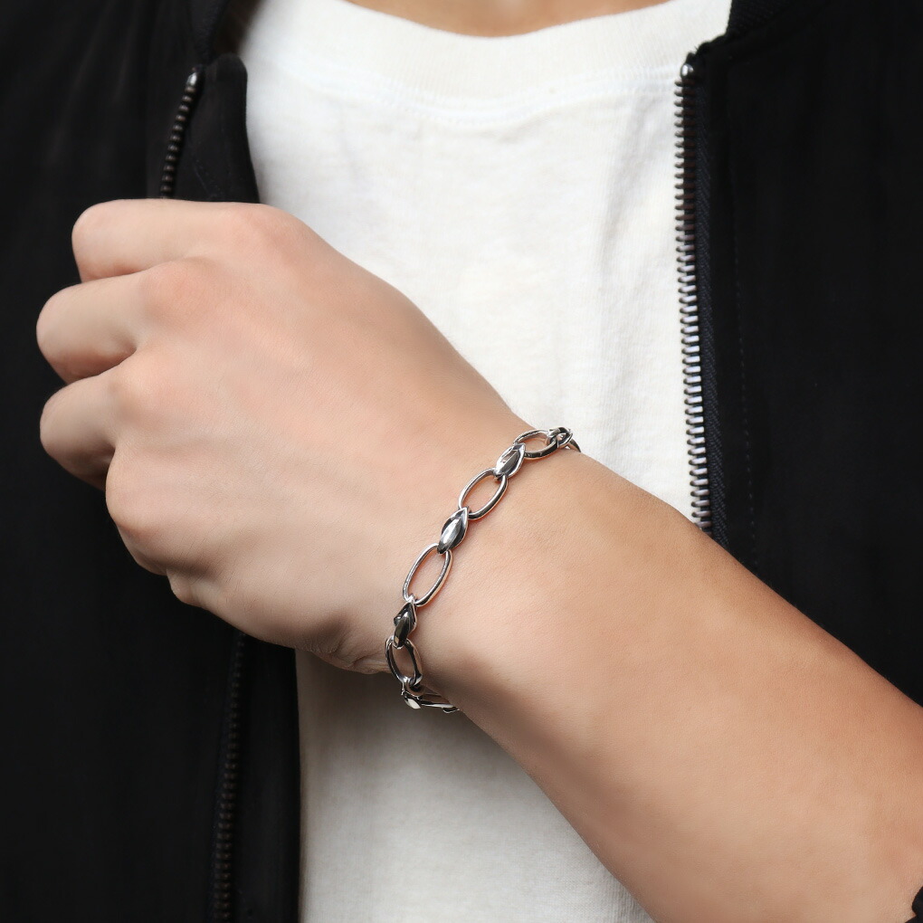 クレッシェンドブレスレット大コマ1追加925刻印 クレッシェンド