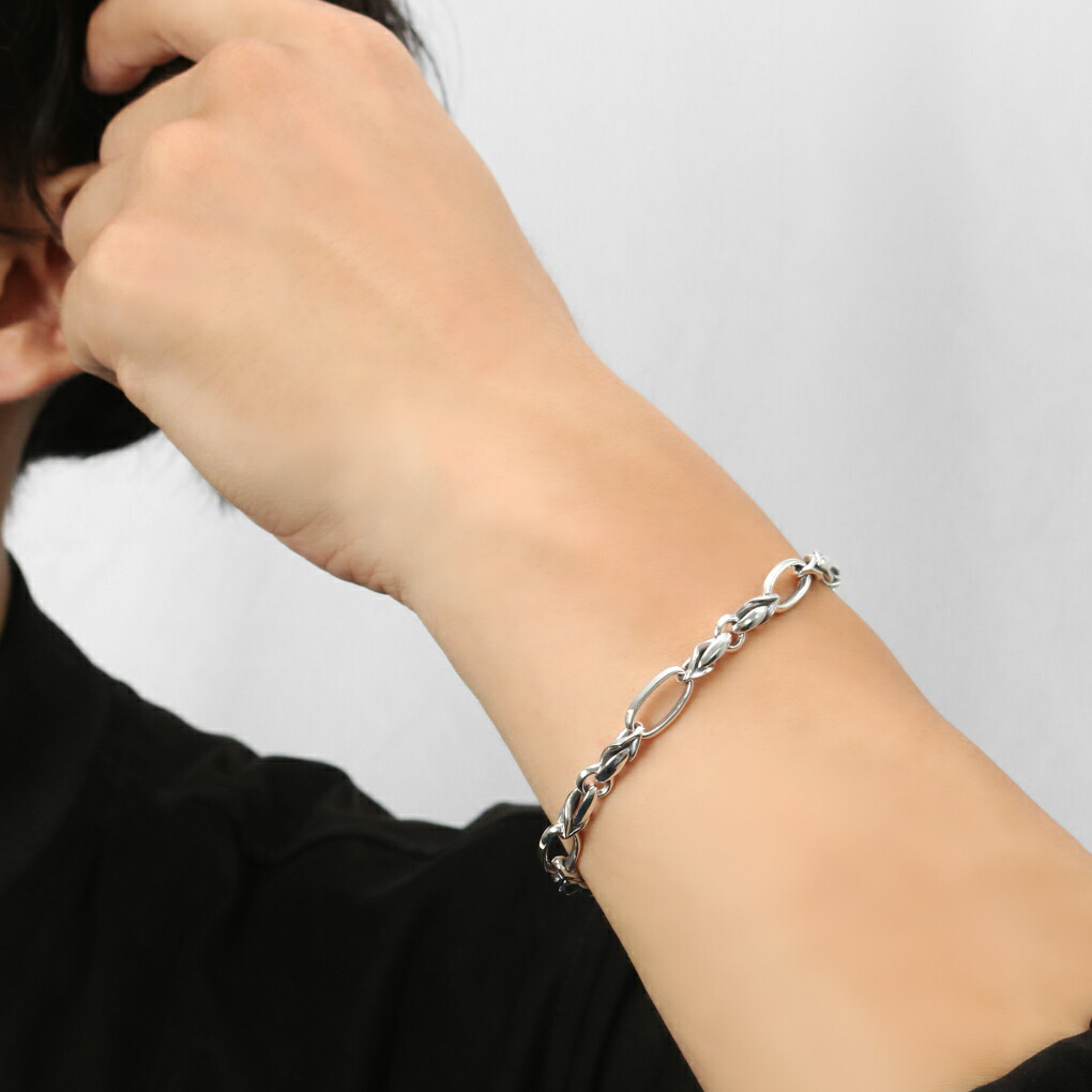 楽天市場】デザインチェーン ブレスレット シルバー925 大きめ さりげ