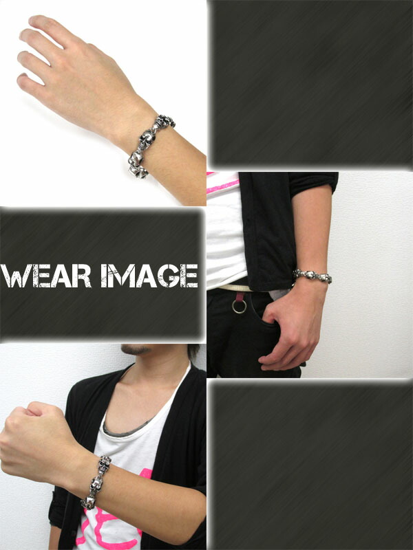 楽天市場】スカルチェーン サージカルステンレス ブレスレット 21cm