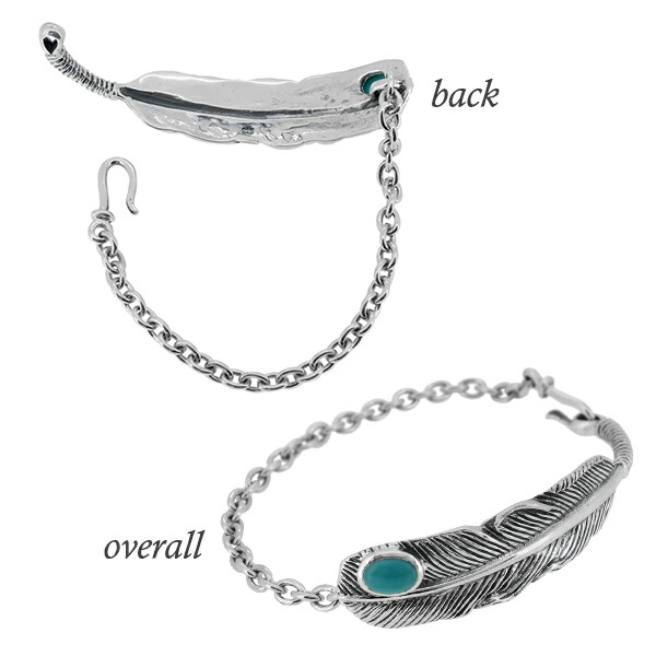 楽天市場】ターコイズ フェザー チェーン シルバーブレスレット