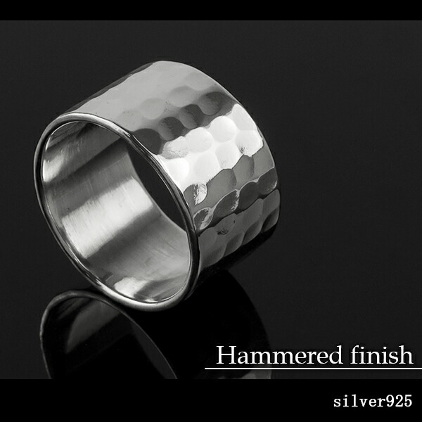 楽天市場】槌目 ワイド シルバーリング 9.5〜19号 指輪 幅広 メンズ