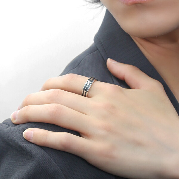 楽天市場】シルバーリング 925 メンズ クロスライン 17号 指輪