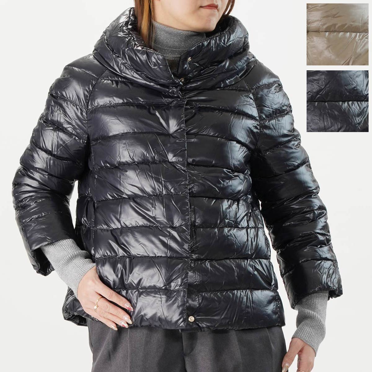 楽天市場】HERNO ICONICO ヘルノ イコニコ 七分袖ダウンジャケット