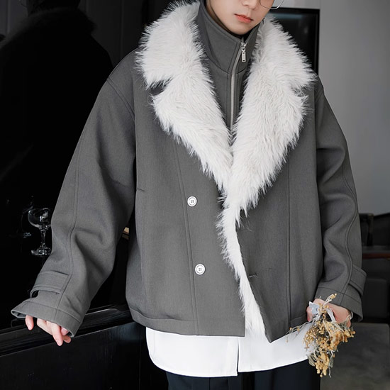 楽天市場】ファーコート メンズ モード系 コート メンズ V系