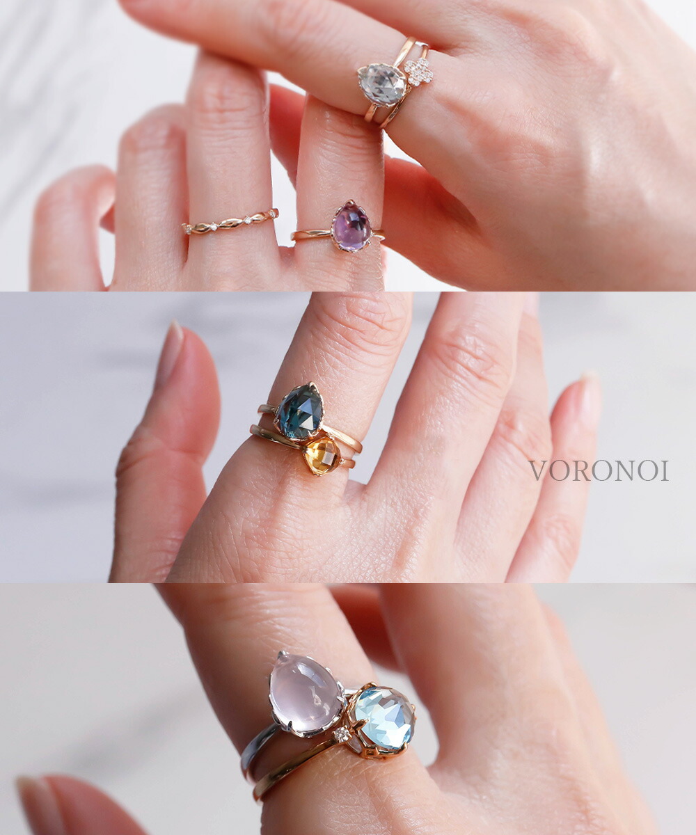 楽天市場】MINAMO 正規品 K10 天然石 リング 指輪 shizuku ペア