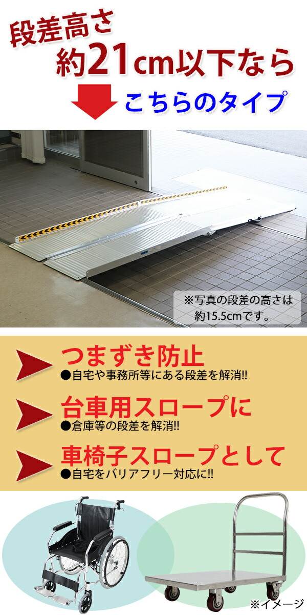 楽天市場】送料無料 アルミスロープ スロープ長さ約244cm 幅約72.5cm