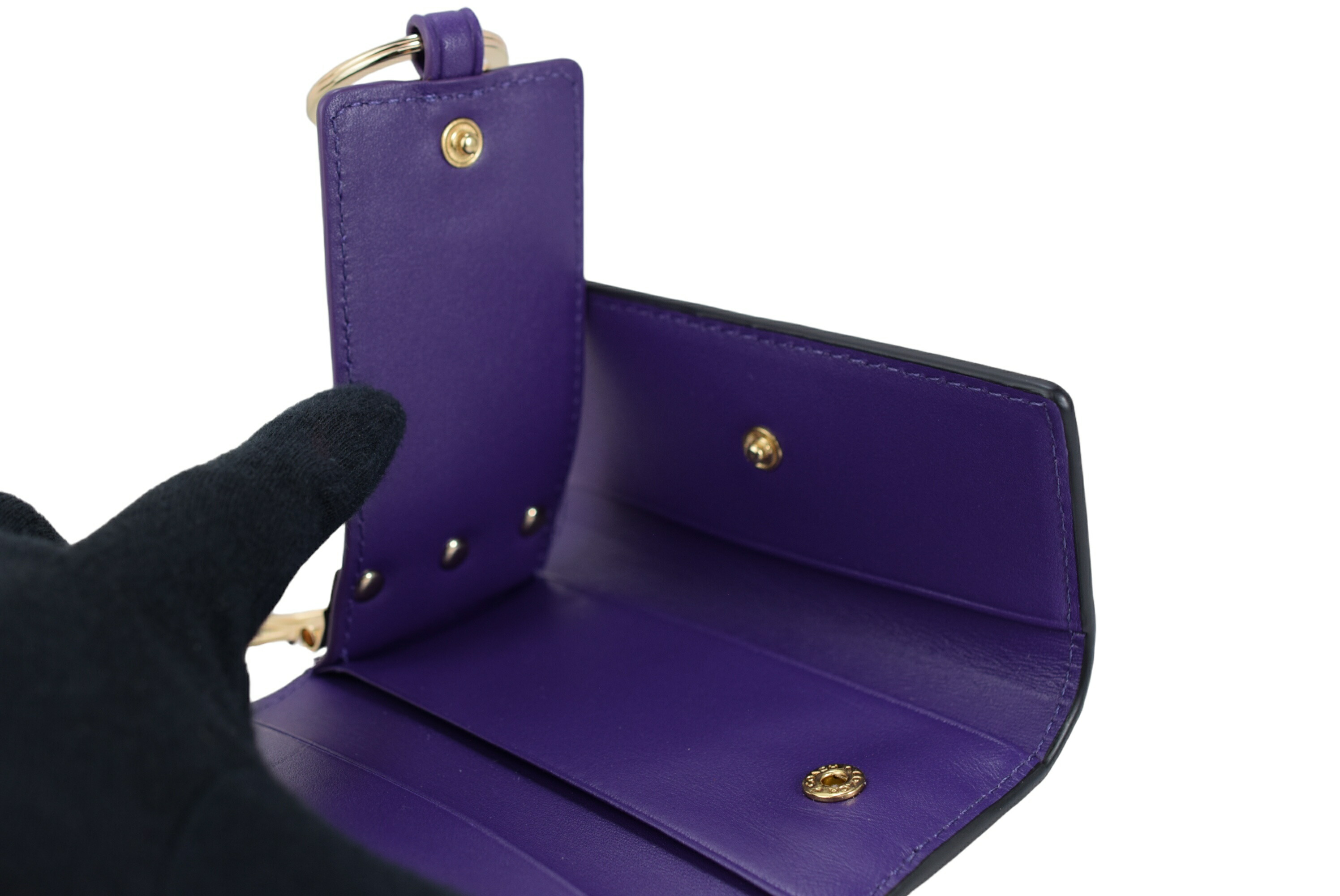 楽天市場】COACH コーチ 6連キーケース キーリング レザー パープル