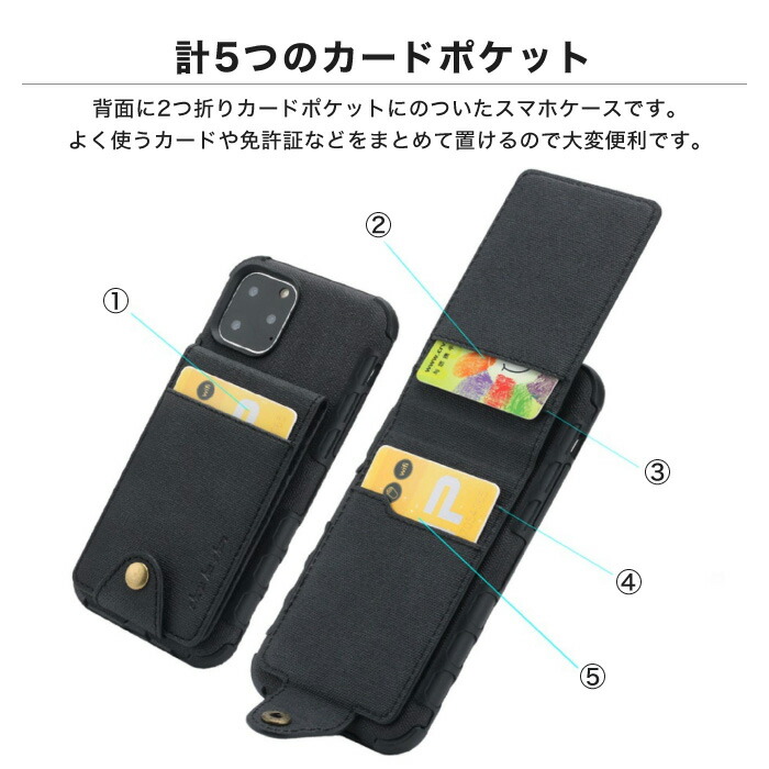 楽天市場】iPhone8 ケース カード収納 便利 スリム 二つ折りカード入れ