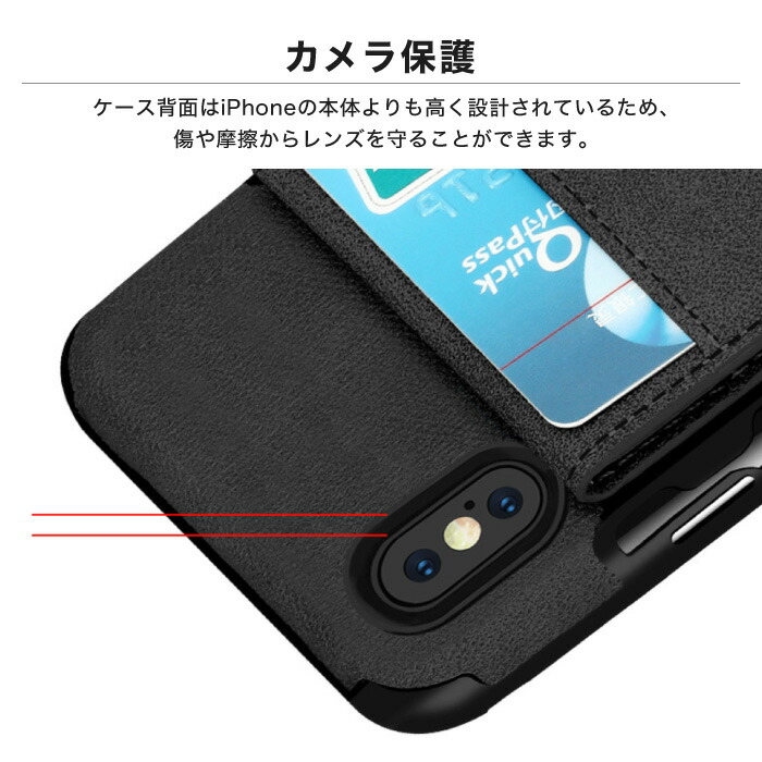 楽天市場】iPhone8 ケース カード収納 便利 スリム 二つ折りカード入れ