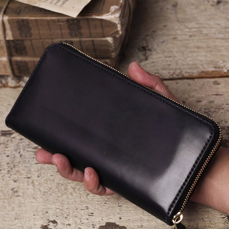 楽天市場】シェルコードバン 長財布 ラウンドファスナー Horween社製