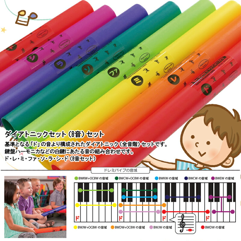 楽天市場】ドレミパイプ Boomwhackers BWDW ダイアトニック 8本セット