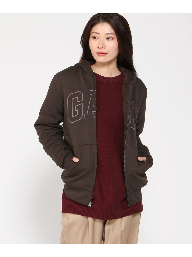 楽天市場】【SALE／69%OFF】(U)GAPロゴ 裏ボア ジップアップパーカー