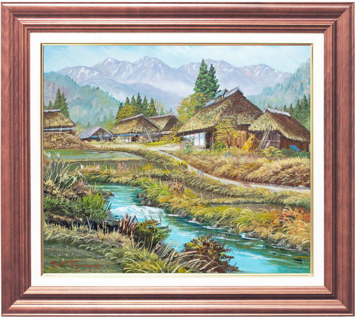 楽天市場】北川照生『奥信濃の山里』油絵・油彩画 F10(10号