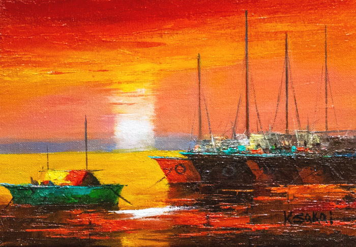 楽天市場】酒井健吉 「 漁港 」 油絵 油彩画 SM サムホール : 内田画廊