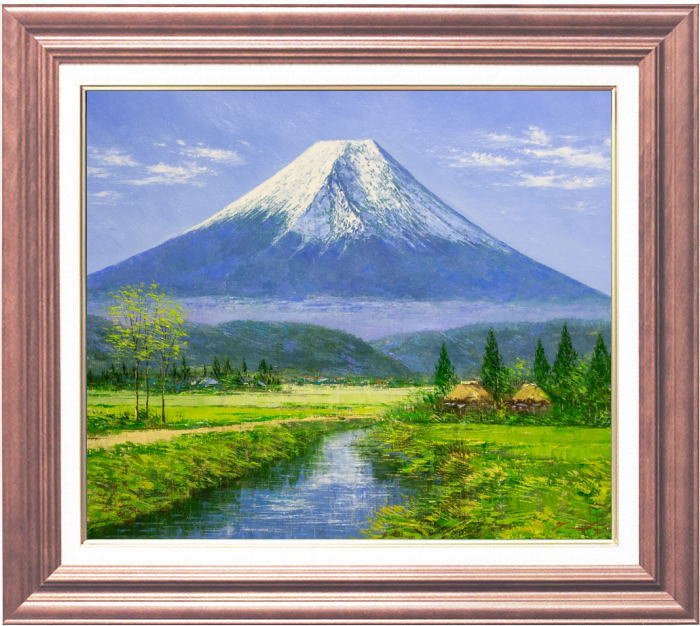 楽天市場】山田紀義 「 忍野富士 」 油絵 油彩画 F10 ( 10号 ) : 内田画廊